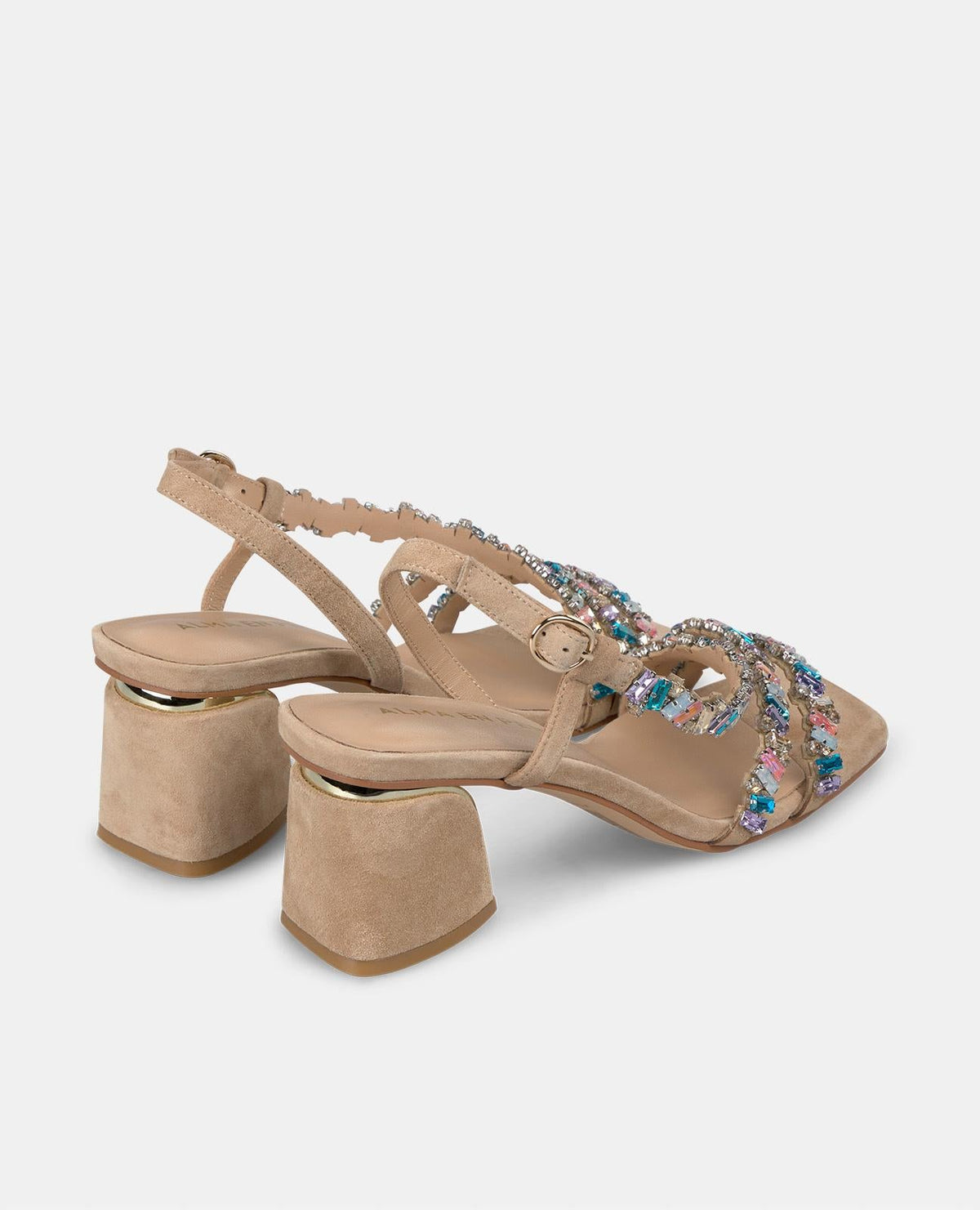 SANDALIA TACÓN TIRAS JOYA