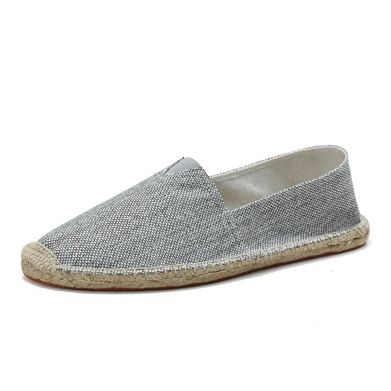 Alpargatas para Hombre, Zapatos de Verano con Parches, Mocasines Transpirables de Lona, Zapatos Unisex con Detalles de Yute para Mujer