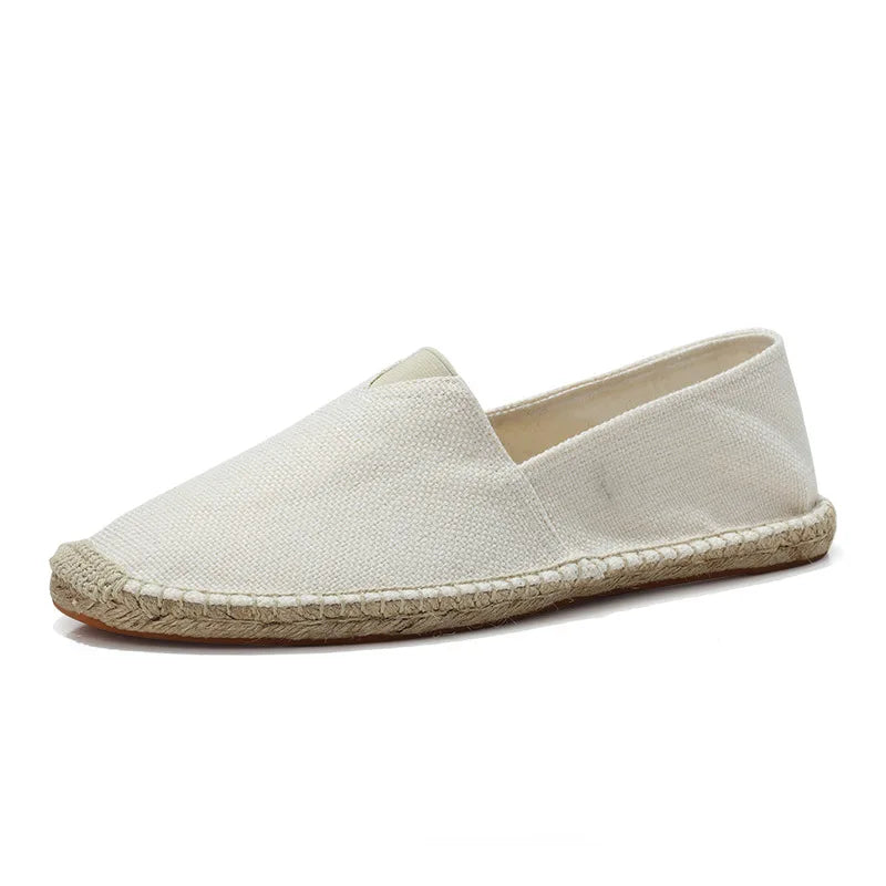 Alpargatas para Hombre, Zapatos de Verano con Parches, Mocasines Transpirables de Lona, Zapatos Unisex con Detalles de Yute para Mujer