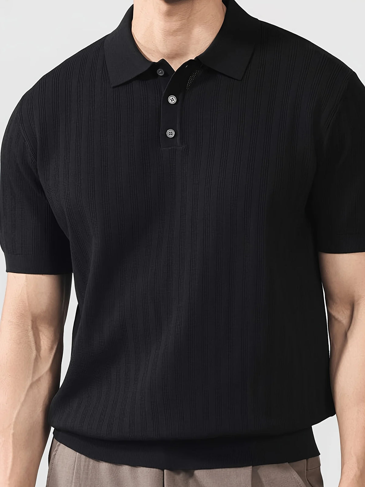 Polo de punto de seda fría para hombre, moderno y elegante, ideal para el verano, polo de marca a la moda con diseño de cuello, perfecto para